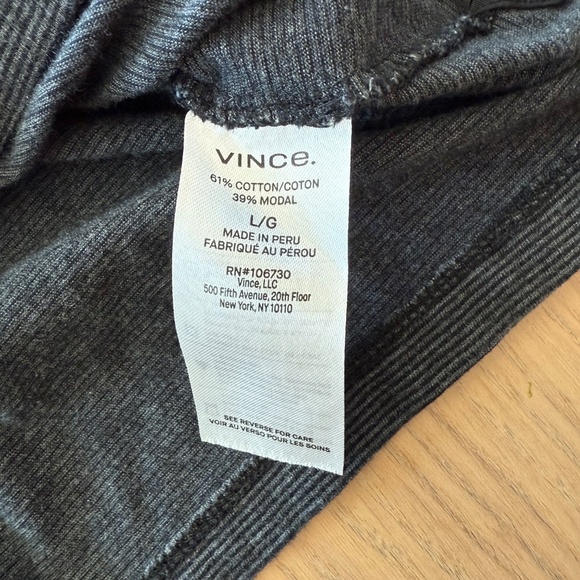Vince - Striped T-shirt - Charcoal and Black - Size Large - Picture 7 of 8